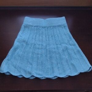 Misha And Puff Blue Girls Merino Wool Skirt In Size 6/7
